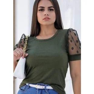 Blusa Manga Curta Feminina